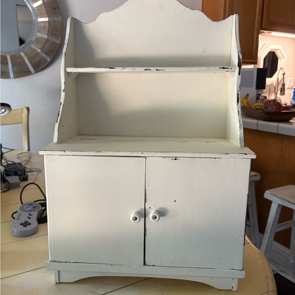 Cream Wooden Cabinet with Shelves